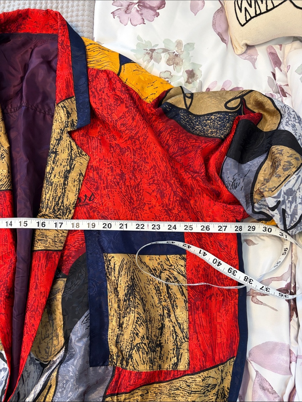Vintage Picasso Bold Red Multi-Color Abstract Blazer - Picture 6 of 7